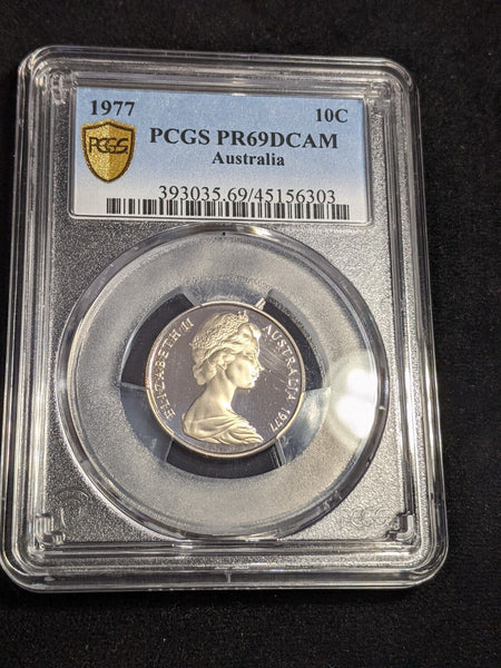 1977 Proof Ten Cent 10c Australia PCGS PR69DCAM FDC UNC #3075