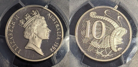 1992 Proof Ten Cent 10c Australia PCGS PR68DCAM FDC UNC #3077