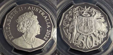 2022 Proof Fifty Cent 50c Australia PCGS PR70DCAM FDC UNC #3078