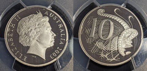 2003 Proof Ten Cent 10c Australia PCGS PR69DCAM FDC UNC #3085
