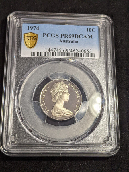 1974 Proof Ten Cent 10c Australia PCGS PR69DCAM FDC UNC #3095