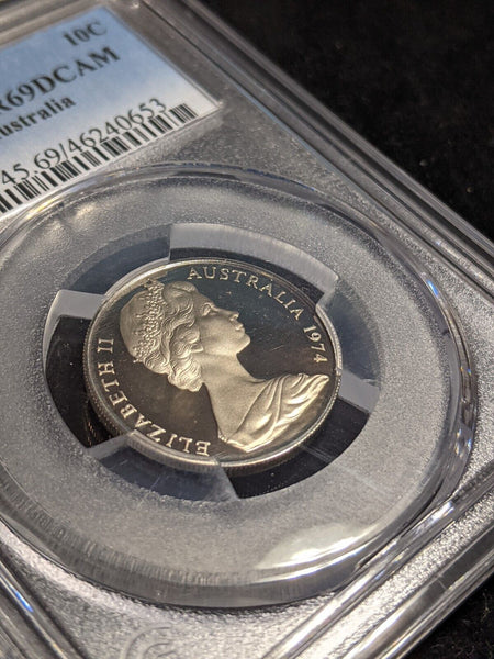 1974 Proof Ten Cent 10c Australia PCGS PR69DCAM FDC UNC #3095