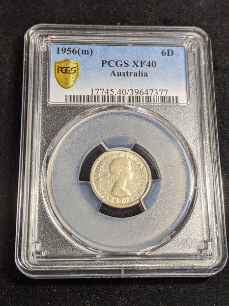 1956 m Threepence 3d Australia PCGS XF40 Extra Fine #3118