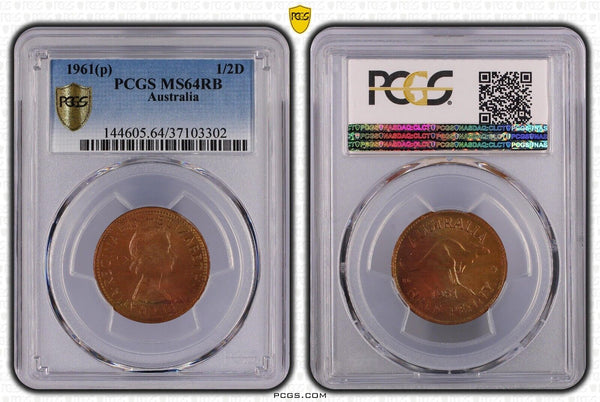 1961 (P) Half Penny 1/2d PCGS MS64RB GEM UNC #3112