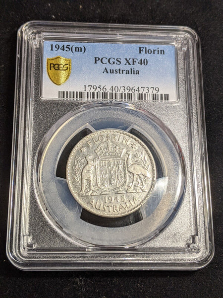 1945 m Florin 2/- Australia PCGS XF40 Extra Fine #3120