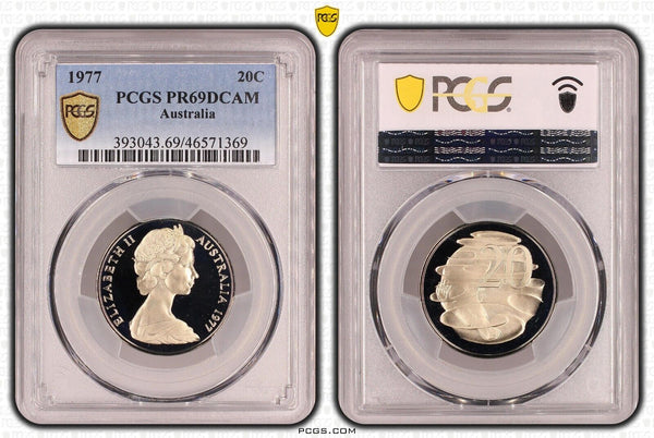 1977 Proof Twenty Cent 20c Australia PCGS PR69DCAM FDC UNC #3126