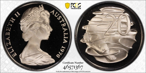 1970 Proof Twenty Cent 20c Australia PCGS PR69DCAM FDC UNC #3127