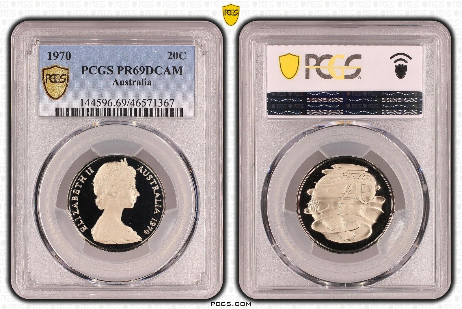 1970 Proof Twenty Cent 20c Australia PCGS PR69DCAM FDC UNC #3127