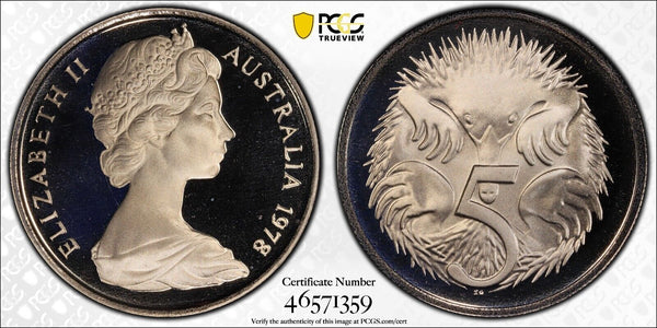 1978 Proof Five Cent 5c Australia PCGS PR69DCAM FDC UNC #3131