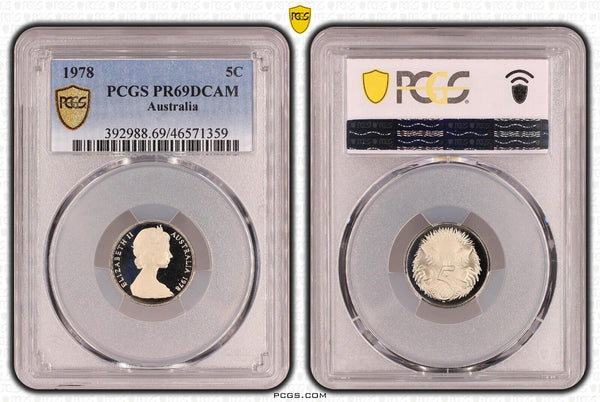 1978 Proof Five Cent 5c Australia PCGS PR69DCAM FDC UNC #3131