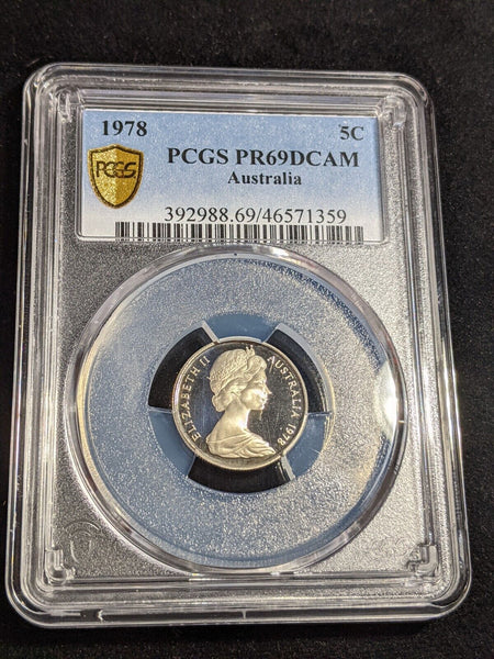 1978 Proof Five Cent 5c Australia PCGS PR69DCAM FDC UNC #3131