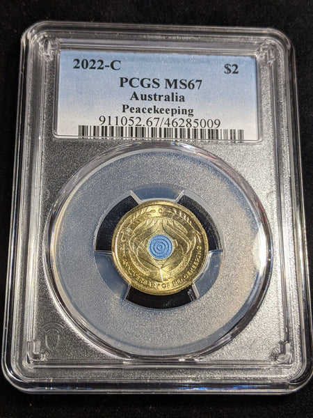 2022 C Two Dollar $2 Peacekeeping Australia PCGS MS67 FDC GEM UNC #3136
