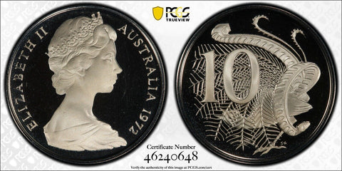 1972 Proof Ten Cent 10c Australia PCGS PR69DCAM FDC UNC #3145