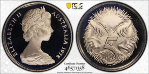 1978 Proof Five Cent 5c Australia PCGS PR69DCAM FDC UNC #3143