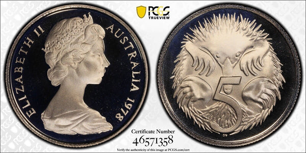 1978 Proof Five Cent 5c Australia PCGS PR69DCAM FDC UNC #3143
