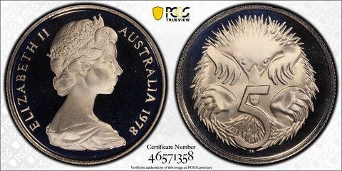 1978 Proof Five Cent 5c Australia PCGS PR69DCAM FDC UNC #3143