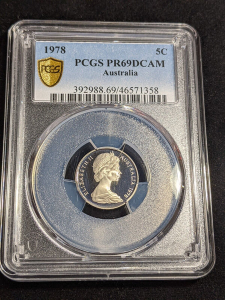 1978 Proof Five Cent 5c Australia PCGS PR69DCAM FDC UNC #3143