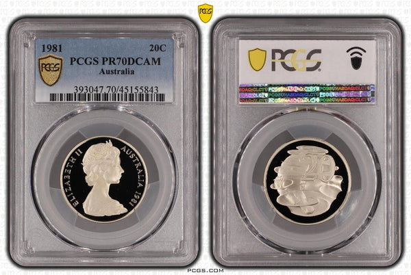 1981 Proof Twenty Cent 20c Australia PCGS PR70DCAM FDC UNC #3150