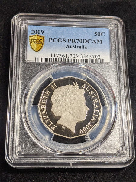 2009 Proof Fifty Cent 50c Australia PCGS PR70DCAM FDC UNC #3153