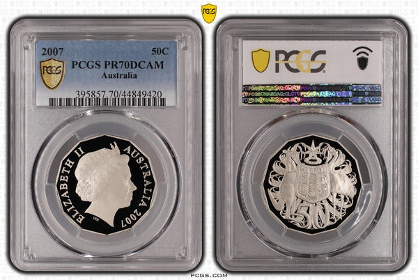 2007 Proof Fifty Cent Australia 50c PCGS PR70DCAM FDC UNC #3152