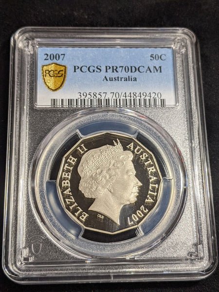 2007 Proof Fifty Cent Australia 50c PCGS PR70DCAM FDC UNC #3152