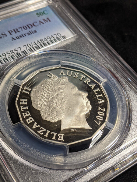 2007 Proof Fifty Cent Australia 50c PCGS PR70DCAM FDC UNC #3152