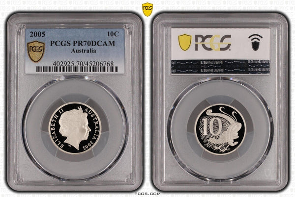 2005 Proof Ten Cent 10c Australia PCGS PR70DCAM FDC UNC #3156
