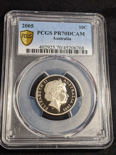2005 Proof Ten Cent 10c Australia PCGS PR70DCAM FDC UNC #3156