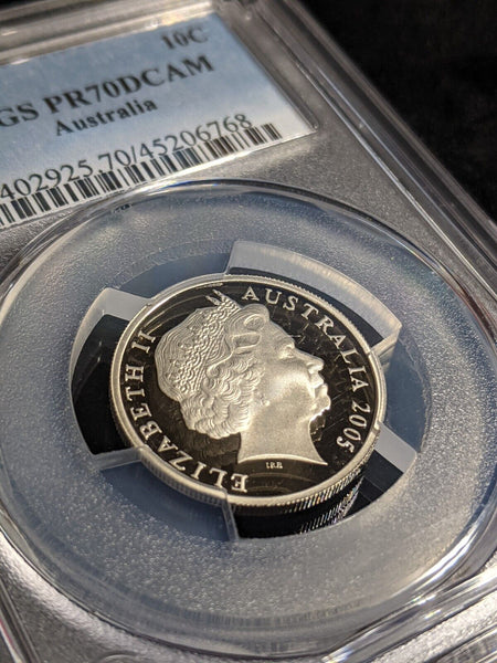 2005 Proof Ten Cent 10c Australia PCGS PR70DCAM FDC UNC #3156