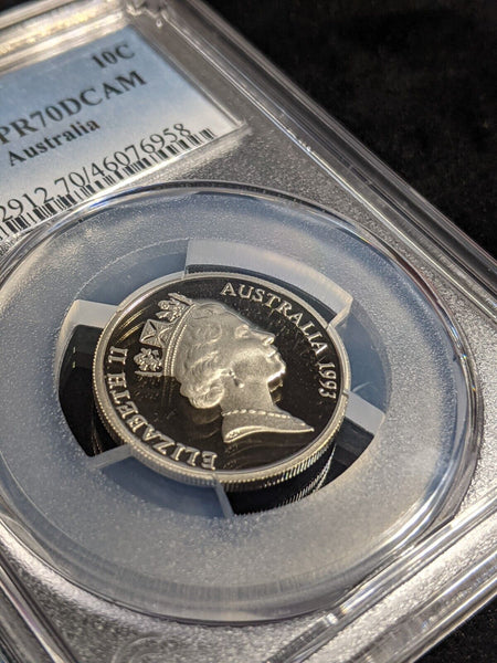 1993 Proof Ten Cent 10c Australia PCGS PR70DCAM FDC UNC #3155