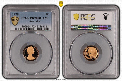 1978 Proof One Cent 1c Australia PCGS PR70DCAM FDC UNC #3157