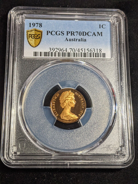 1978 Proof One Cent 1c Australia PCGS PR70DCAM FDC UNC #3157