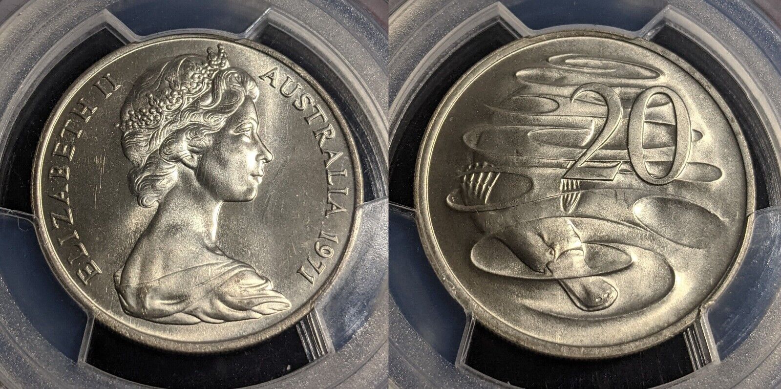 1971 Twenty Cent 20c Australia PCGS MS65+ GEM UNC #3159
