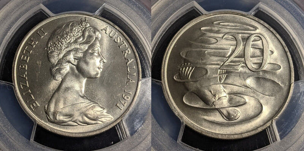 1971 Twenty Cent 20c Australia PCGS MS65+ GEM UNC #3159