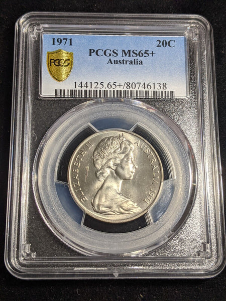 1971 Twenty Cent 20c Australia PCGS MS65+ GEM UNC #3159