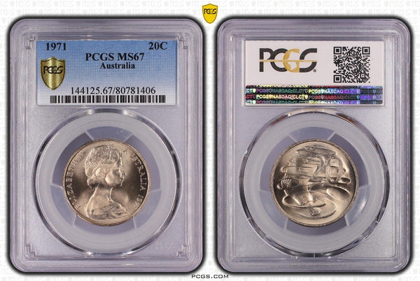 1971 Twenty Cent 20c Australia PCGS MS67 FDC GEM UNC #3161