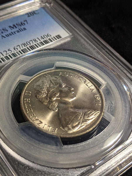 1971 Twenty Cent 20c Australia PCGS MS67 FDC GEM UNC #3161