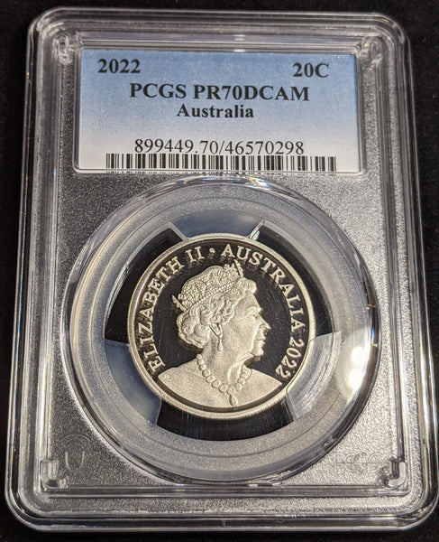 2022 Proof Twenty Cent 20c Australia PCGS PR70DCAM FDC UNC #3170