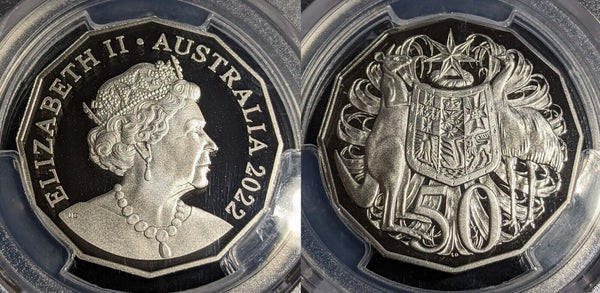 2022 Proof Fifty Cent 50c Australia PCGS PR70DCAM FDC UNC #3169