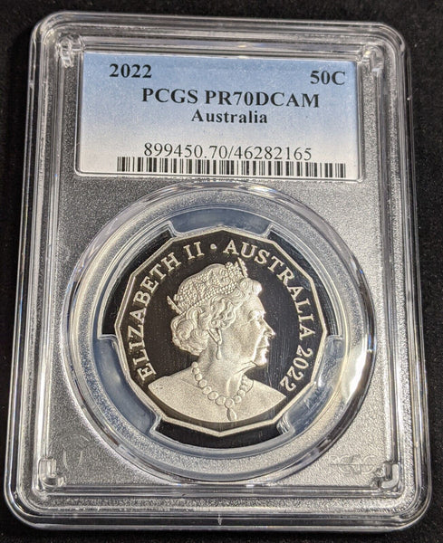 2022 Proof Fifty Cent 50c Australia PCGS PR70DCAM FDC UNC #3169