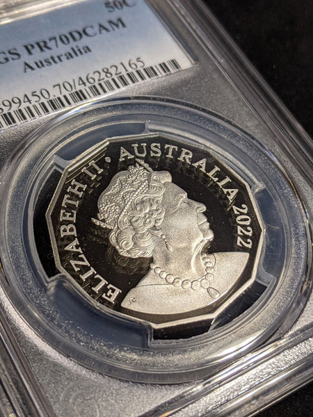 2022 Proof Fifty Cent 50c Australia PCGS PR70DCAM FDC UNC #3169
