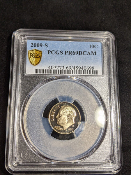 USA 2009 S Proof Dime Ten Cent 10c PCGS PR69DCAM FDC UNC #3177