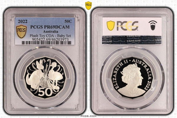 2022 Proof Fifty Cent 50c Plush Toy Australia PCGS PR69DCAM FDC UNC #3178