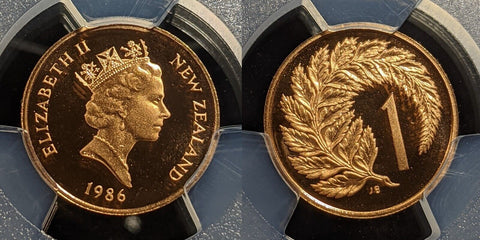 New Zealand 1986 Proof One Cent 1c New Zealand PCGS PR69DCAM FDC UNC #3181