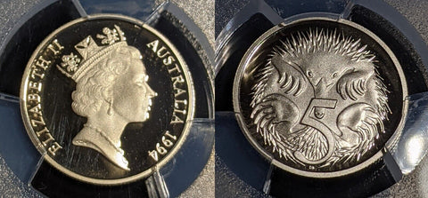 1994 Proof Five Cent 5c Australia PCGS PR70DCAM FDC UNC #3179
