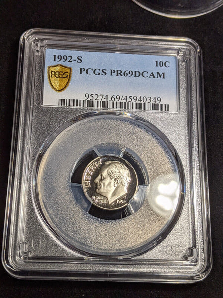 USA 1992 S Proof Dime 10c PCGS PR69DCAM FDC UNC #3189