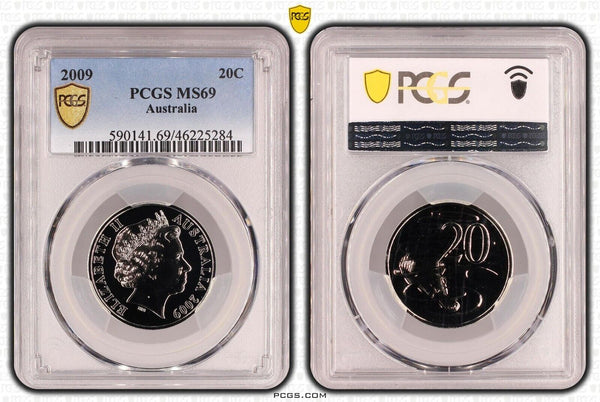 2009 Twenty Cent 20c Australia PCGS MS69 FDC GEM UNC #3193