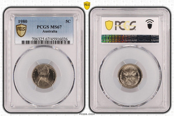 1980 Five Cent 5c Australia PCGS MS67 FDC GEM UNC #3203