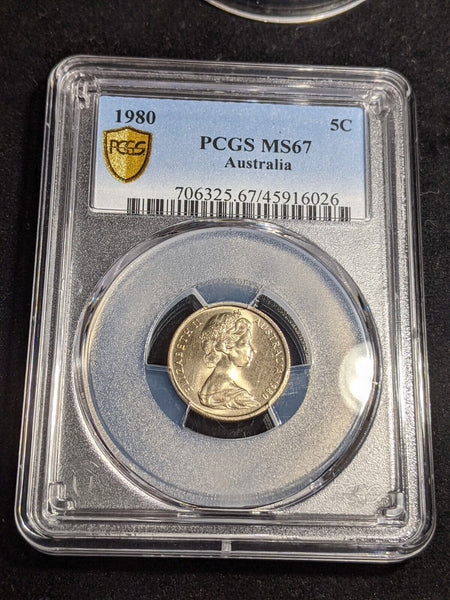 1980 Five Cent 5c Australia PCGS MS67 FDC GEM UNC #3203