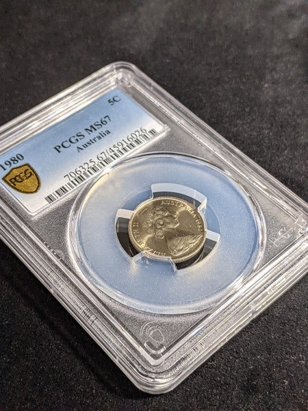 1980 Five Cent 5c Australia PCGS MS67 FDC GEM UNC #3203